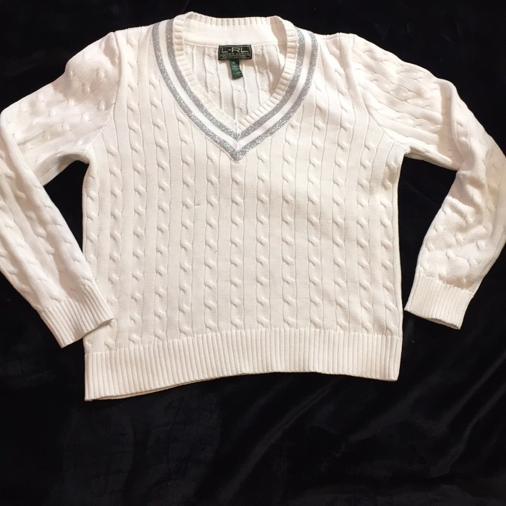 Vintage LRL active varsity sweater v-neck xl